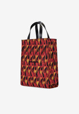 Palm Angels Classic Logo Flames Tote Bag Multicolor PMNA078S25FAB002_8410