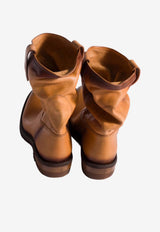 Miu Miu Vintage Leather Slouchy Boots Tan 5U680EFA0455OD_F0054