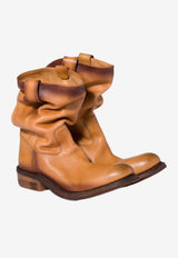 Miu Miu Vintage Leather Slouchy Boots Tan 5U680EFA0455OD_F0054