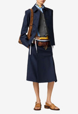 Miu Miu Pleated Knee-Length Skirt Navy MG2675SOOO12I1_F0124