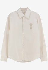 AMI PARIS Embroidered Ami De Coeur Shirt Cream UJK897DE0126136_BLANC CREME_48013845
