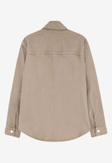 AMI PARIS Embroidered Ami De Coeur Shirt Taupe UJK897DE0126A036_BEIGE TAUPE_48013907
