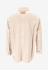 AMI PARIS Corduroy Side-Slit Overshirt White USH793CO0131_185
