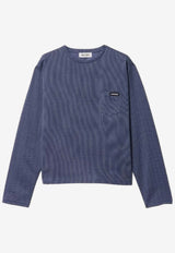 Miu Miu Jacquard Long-Sleeved T-shirt Blue MJLA47SOOO19J4_F0X32