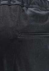 Kiton Ciro Paone Elasticated Wide-Leg Pants Black UPSHORLH0969701BLACK_Black_42176754