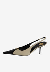 Saint Laurent Babylone 75 Slingback Pumps Cream 858966-AAESX-9204