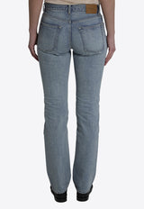 Saint Laurent Logo Patch Faded Denim Pants Blue 827965-Y35AQ-5107
