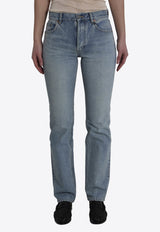 Saint Laurent Logo Patch Faded Denim Pants Blue 827965-Y35AQ-5107