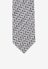 Prada Printed Silk Tie Gray UCR511ABP_F0276