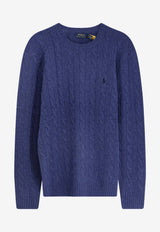 Polo Ralph Lauren Cable Knit Logo Sweater Navy 710876762017_RUSTIC NAVY HEATHER_29844117