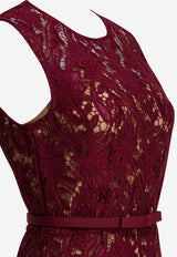 Self-Portrait Floral Lace Midi Dress Burgundy RS26167MABUBURGUNDY_Purple_42176716