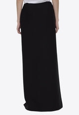 Valentino VLogo Wool and Silk Maxi Skirt Black 5B3RABP5-1CF-0NO