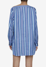 Etro Off-Shoulder Mini Striped Dress Blue 12412-12412-250