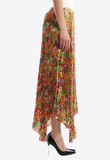Plan C Floral Plissè Maxi Skirt Multicolor GOCAB05AE0-TV009-FIR02