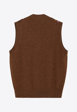 Fendi Crystal Embellished Sweater Vest Brown FZXE01AUZW/R_FENDI-F1T6K