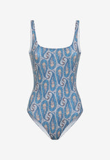 Paisley Print Backless One-Piece
