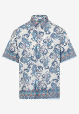 Short-Sleeve Paisley Print Shirt