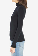 Valentino VLogo Ruffled Turtleneck Sweater Black 7B3KC66G-9H7-0NO