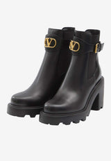 Valentino Beatle 90 VLogo Platform Boots Black 7W2S0KY9-BEK-0NO
