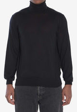 Saint Laurent High-Neck Wool Sweater Black 821739-Y76GM-1000