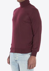Saint Laurent High-Neck Wool Sweater Bordeaux 821739-Y76GM-6040