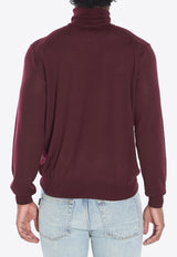 Saint Laurent High-Neck Wool Sweater Bordeaux 821739-Y76GM-6040