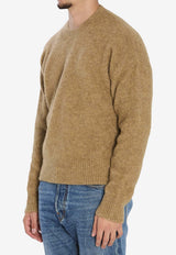 AMI PARIS Alpaca Blend Sweater Beige HKS824-KN0021-280