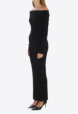 Max Mara Arnes Off-Shoulder Maxi Dress Black 2521326203600-12193-007