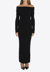 Max Mara Arnes Off-Shoulder Maxi Dress Black 2521326203600-12193-007