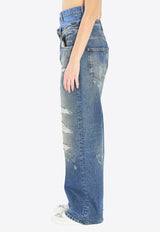 Dolce & Gabbana Double Waisted Ripped Jeans Blue FTDGSD-G8OH5-S9001