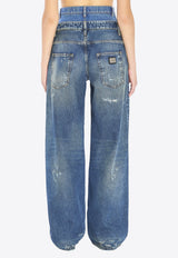 Dolce & Gabbana Double Waisted Ripped Jeans Blue FTDGSD-G8OH5-S9001