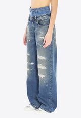 Dolce & Gabbana Double Waisted Ripped Jeans Blue FTDGSD-G8OH5-S9001