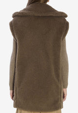 Max Mara Double-Breasted Teddy Vest Brown 2521276253600-10501-004