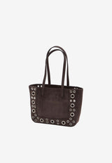 Valentino Mini Nellcote Suede Tote Bag Brown 7W2B0R89-TAA-RCB