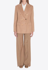 Max Mara Pesche Double-Breasted Blazer Camel 2521046211600-10362-001