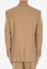 Saint Laurent Single-Breasted Wool Blazer Beige 813942-Y405W-7557