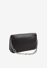 Roger Vivier Large Viv' Choc Nappa Leather Shoulder Bag Black RBWAOGJ0300-YDR-B999