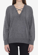 Lisa Yang Erna V-neck Sweater Gray 2024282--GR