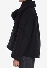 Saint Laurent Double-Breasted Wool Coat Black 810508-Y080W-1000