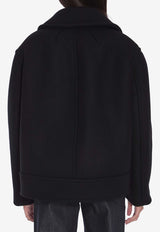 Saint Laurent Double-Breasted Wool Coat Black 810508-Y080W-1000