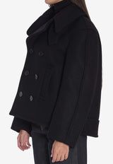 Saint Laurent Double-Breasted Wool Coat Black 810508-Y080W-1000