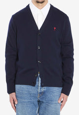 AMI PARIS Ami De Coeur Wool Cardigan Blue HKC361-001-414
