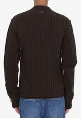 Dolce & Gabbana Wool V-neck Sweater Brown GXY26T-JCVX3-M0682
