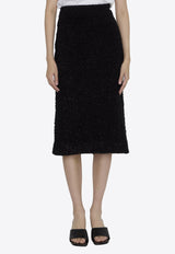 Balenciaga Tweed Midi Skirt Black 793601-T3328-1000