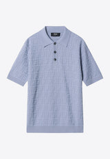 Fendi Monogram Jacquard Polo T-shirt Light Blue FZC162AUW0/S_FENDI-F0U3X