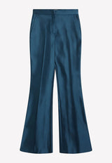 Fendi Duchess Satin Flared Pants Teal FR6648A9DG/R_FENDI-F0RP6