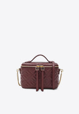 Fendi Embossed FF Logo Vanity Bag Burgundy 8BS108AAJD/S_FENDI-F0YPU