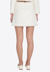 Self-Portrait Bouclé Mini Skirt Cream RS25164SK--CREAM
