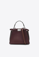 Fendi Mini Peekaboo Calf Leather Top Handle Bag Burgundy 8BN244AWP3/S_FENDI-F1VFE