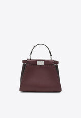 Fendi Mini Peekaboo Calf Leather Top Handle Bag Burgundy 8BN244AWP3/S_FENDI-F1VFE